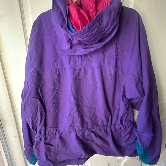Womens PATAGONIA Purple Vintage 90s Lined 1/4 Zip Nylon Hooded Parka Jacket Sz M - Picture 4 of 9